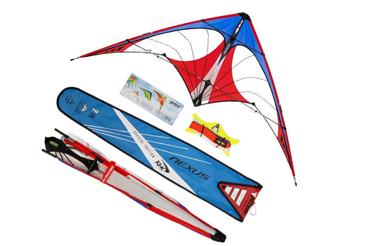 KHK Exclusive Prism Nexus 2.0 Dual Line Stunt Kite - Red White & Blue