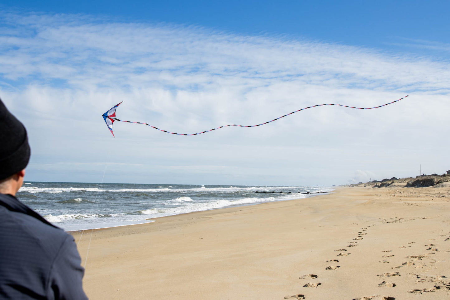 KHK Exclusive Prism 75' Tube Tail - Red White & Blue Gradient