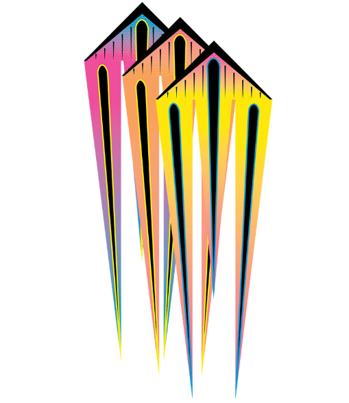 46 in. Flo-Train Delta Kite - Shock Train (3-Pack Kite Bundle)