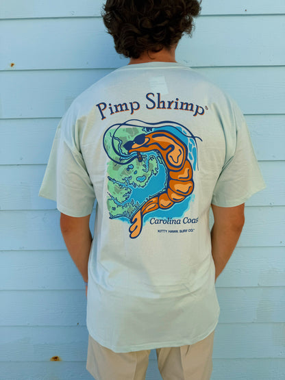 KHSC x Pimp Shrimp - Carolina Coast Pocket T-Shirt - Morning Mist