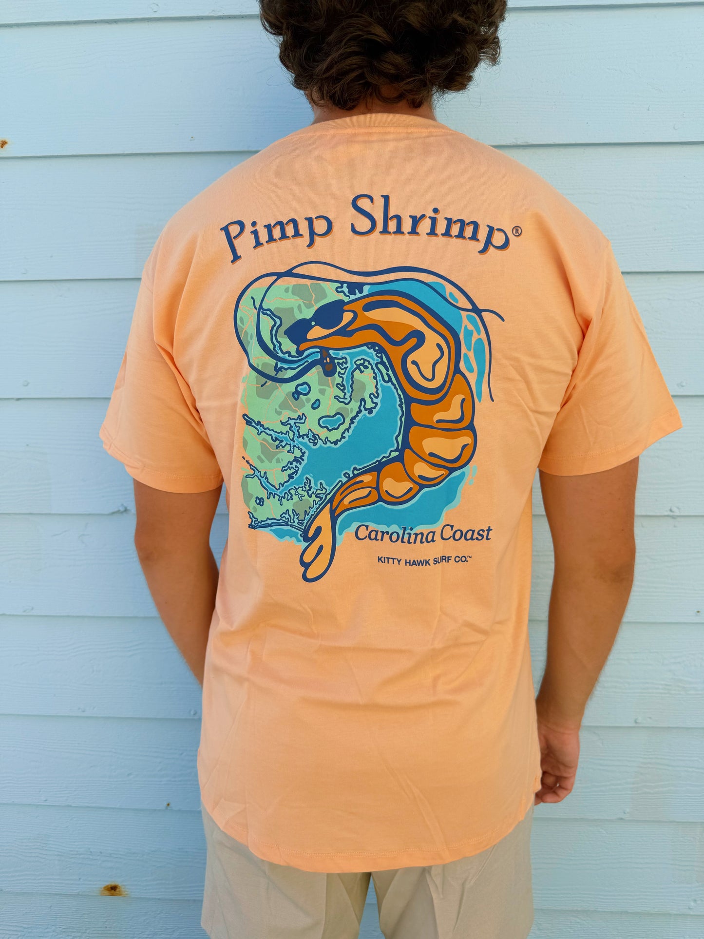 KHSC x Pimp Shrimp - Carolina Coast Pocket T-Shirt - Peach Fuzz