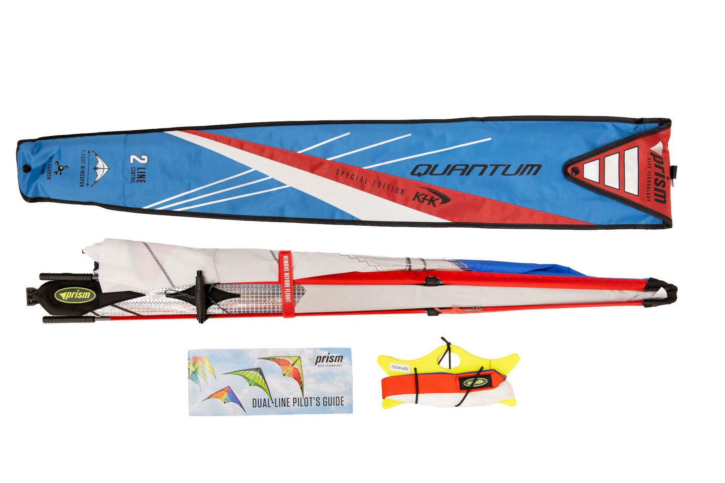 KHK Exclusive Prism Quantum 2.0 Stunt Kite - Red White & Blue