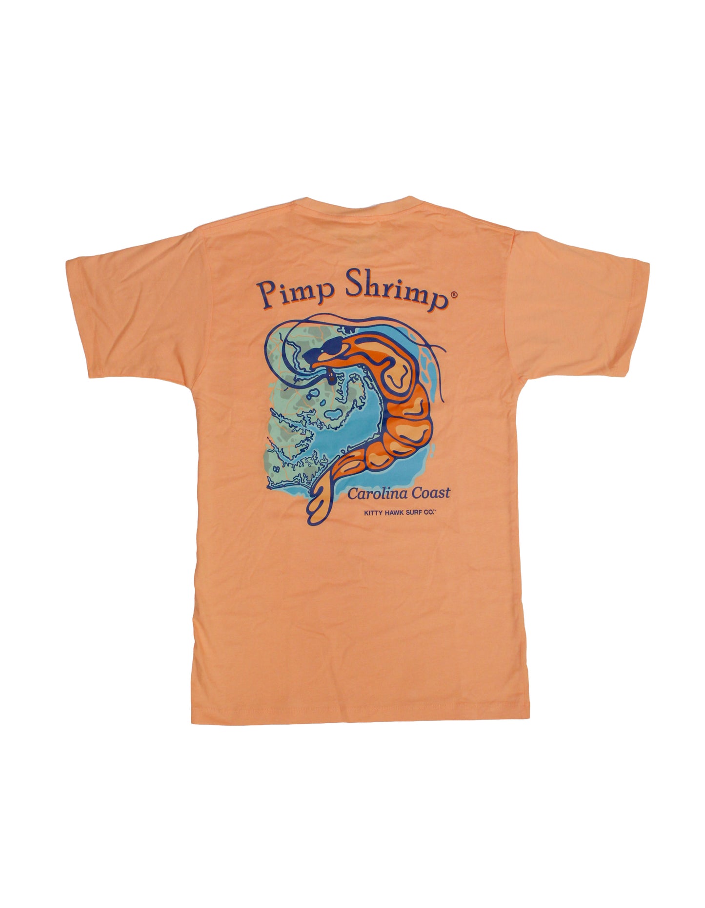 KHSC x Pimp Shrimp - Carolina Coast Pocket T-Shirt - Peach Fuzz