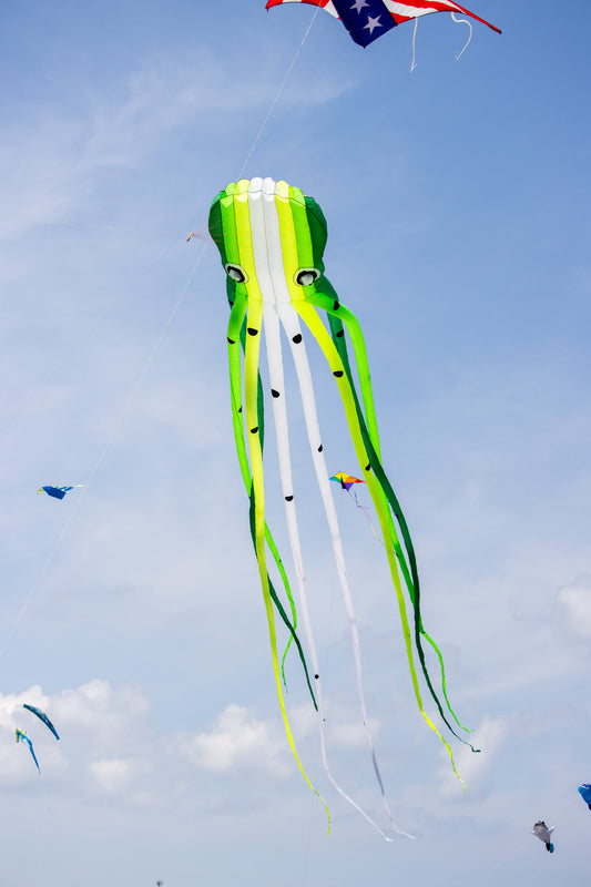 15m Octopus Inflatable Kite - GREEN