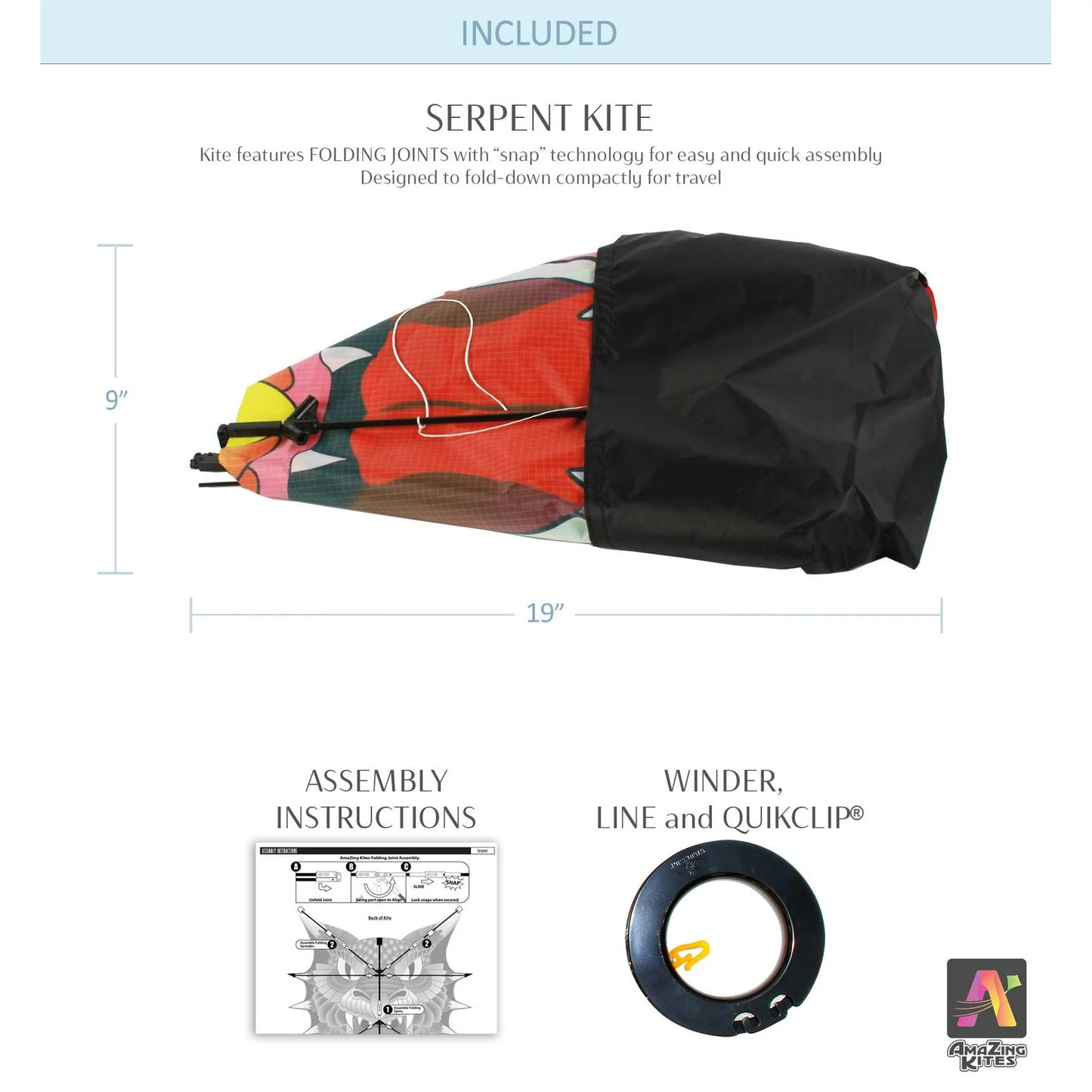 337" Collapsible Serpent Kite