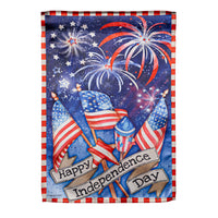 Evergreen Flag Independence Day Fireworks Garden Lustre Flag |Patriotic Garden Flag 12x18 Double Sided | Patriotic House Flags For Outside | Small American Flag for Yard and Garden