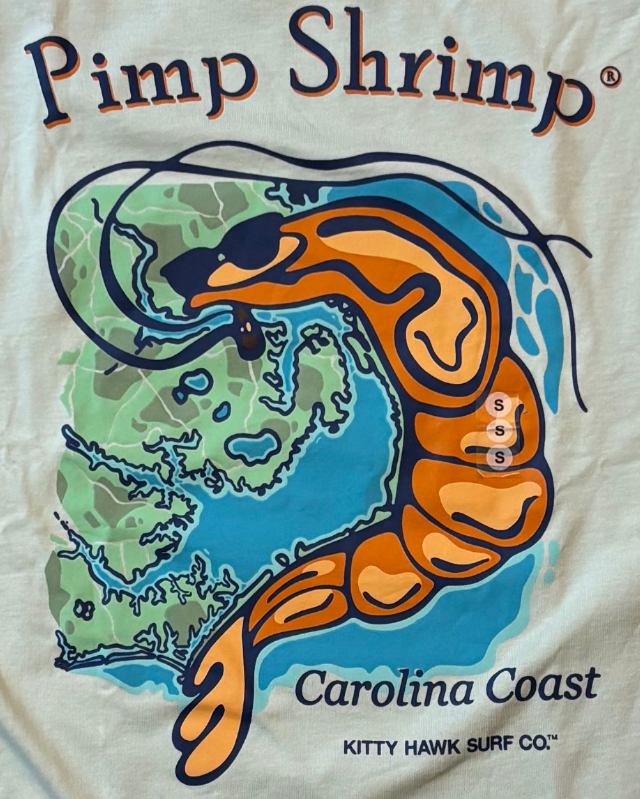 KHSC x Pimp Shrimp - Carolina Coast Pocket T-Shirt - Morning Mist