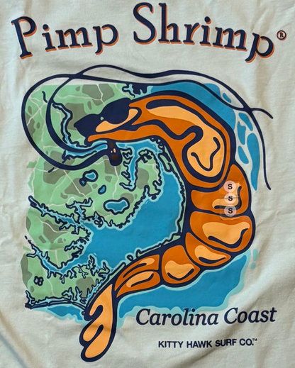 KHSC x Pimp Shrimp - Carolina Coast Pocket T-Shirt - Morning Mist
