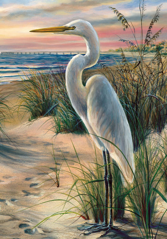 White Egret - Garden Size, 12 x 18 Inch