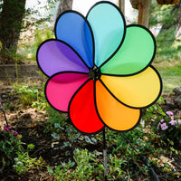 Rainbow Dazy 8-Petal 19" Garden Spinner