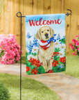 Dog with Patriotic Bandana Garden Suede Flag