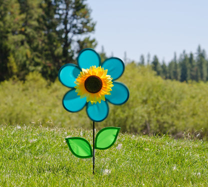 12" Sunflower Wind Spinner - Teal