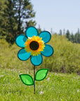 12" Sunflower Wind Spinner - Teal