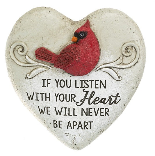 Cardinal Memorial Stone Heart