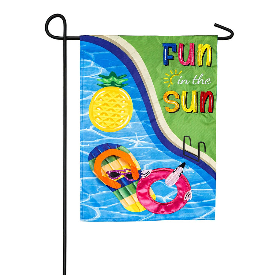 Fun in the Sun Pool Day Garden Applique Flag