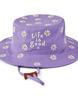 Life is Good Daisy Pattern Bucket Hat