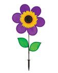 In the Breeze - 12" PURPLE SUNFLOWER WITH LEAVES