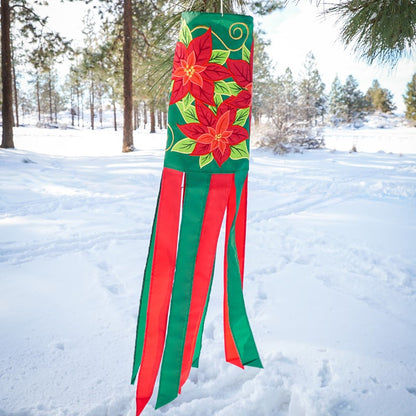 40" Windsock - Holiday Poinsettia