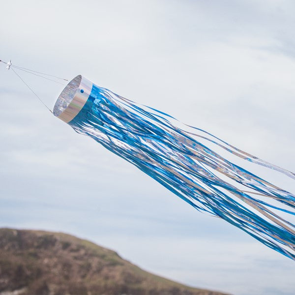 51" Holographic Mylar Windsock - Cobalt