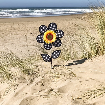 12" Sunflower Wind Spinner - Gingham