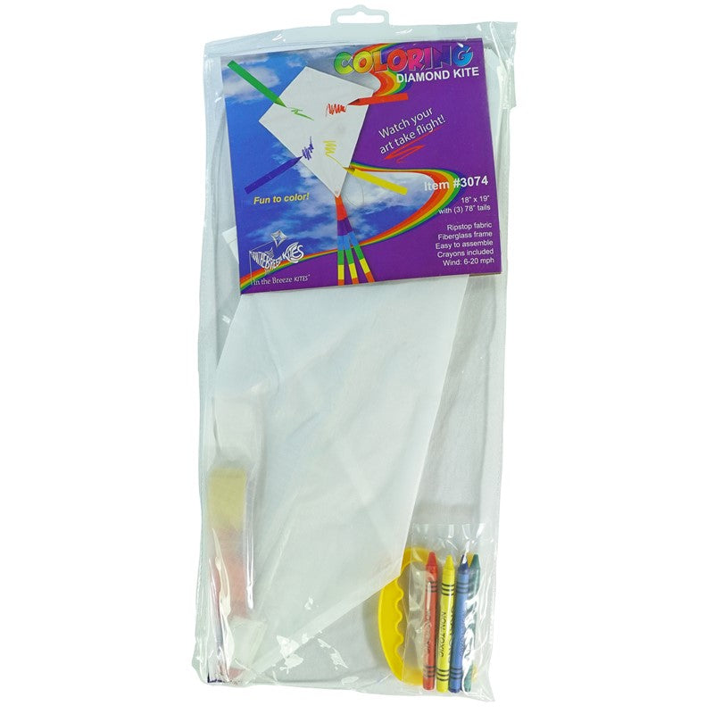 20" Diamond Coloring Kite W/ Crayons