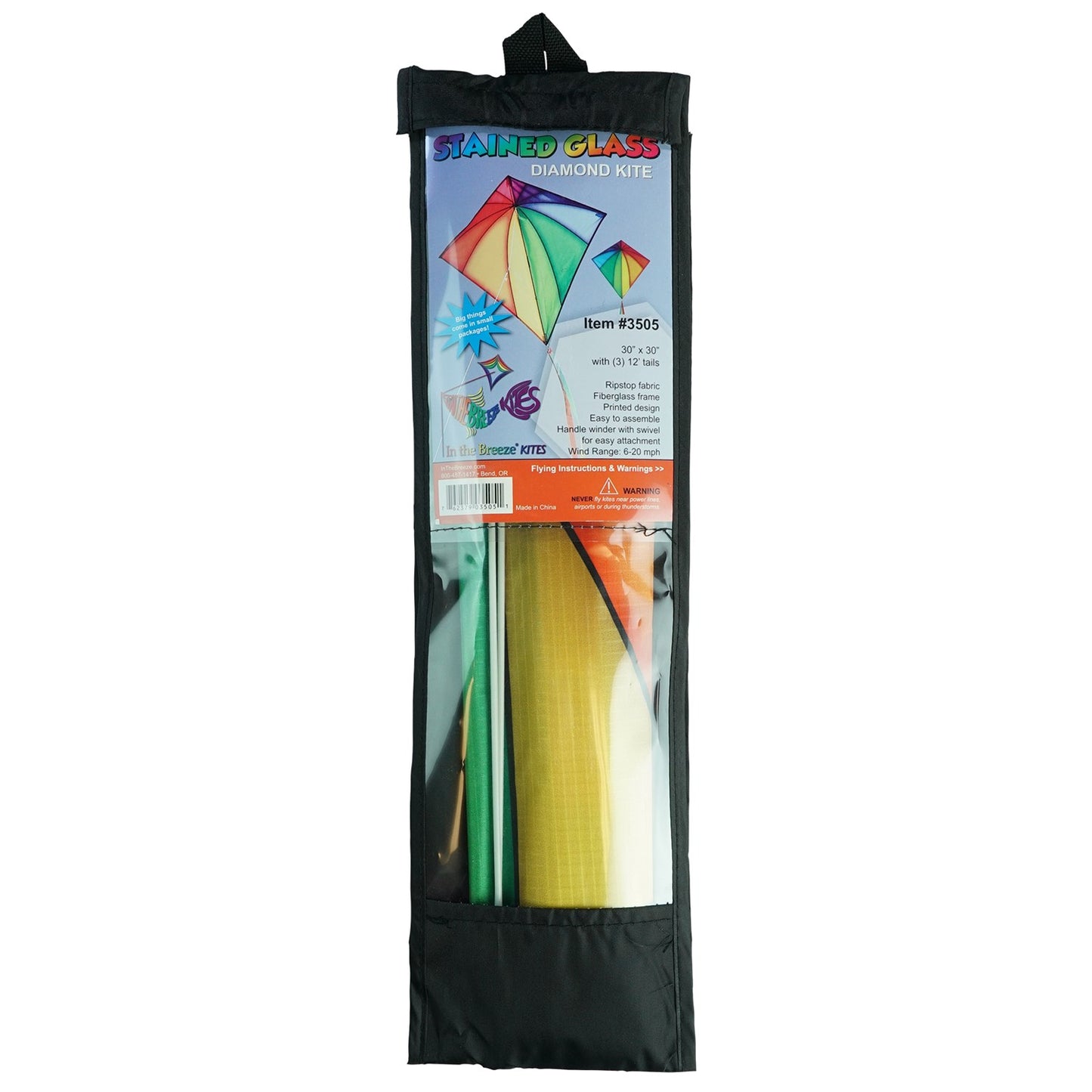 30" Diamond Kite - Rainbow Stained Glass