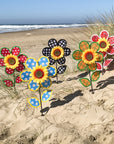 In The Breeze - 12" POLKA DOT SUNFLOWER WITH LEAVES