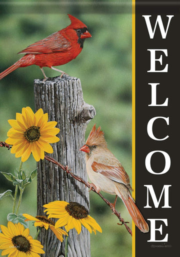 Fence Post Cardinal Garden Welcome Flag - Kitty Hawk Kites Online Store