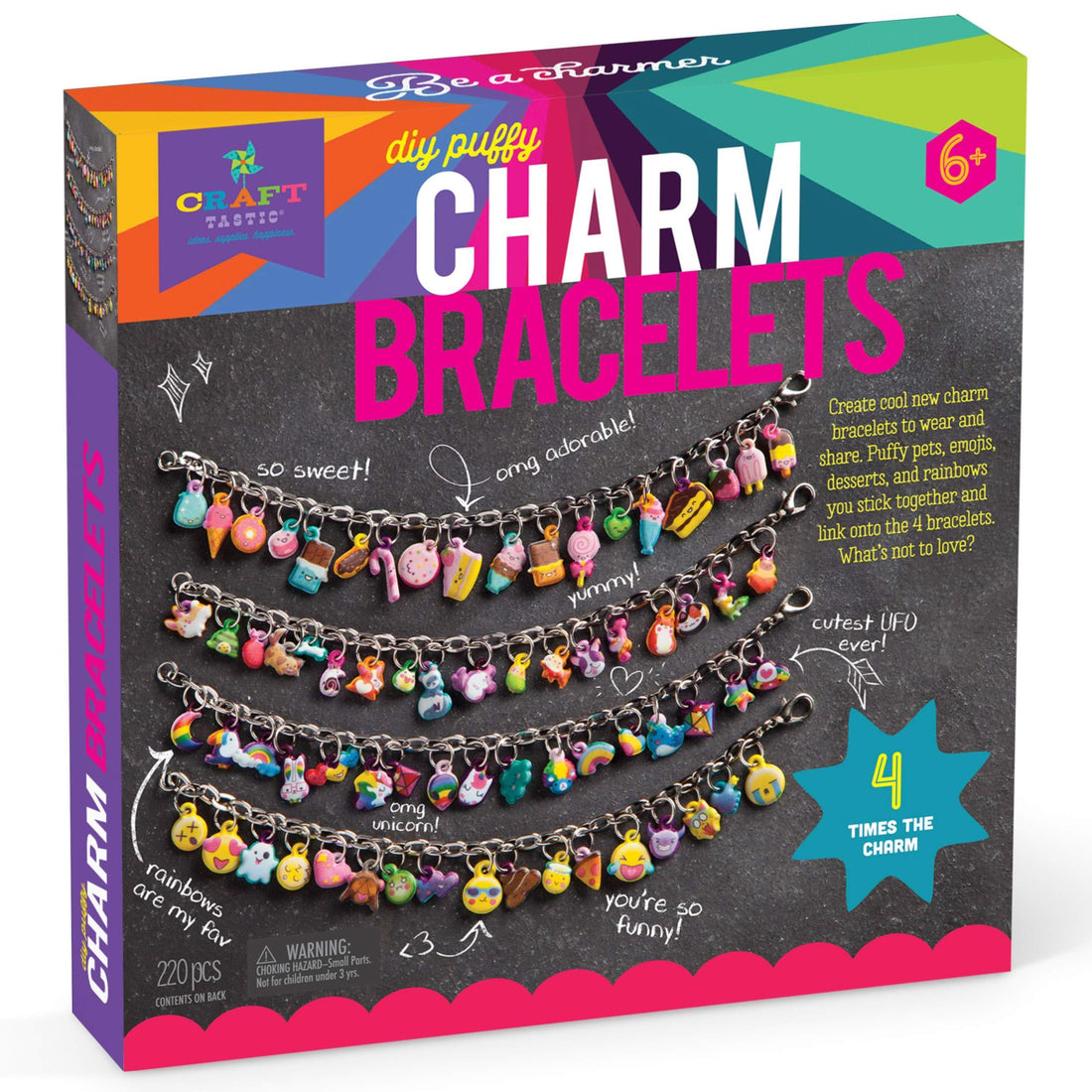 Smiley Face Flower Charms, Rainbow Charms, Charm Bracelets