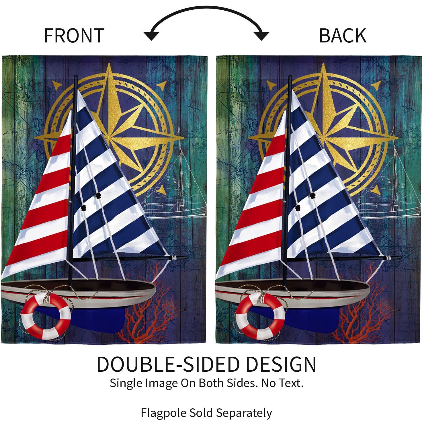 Nautical Collage Garden Linen Flag - Kitty Hawk Kites Online Store