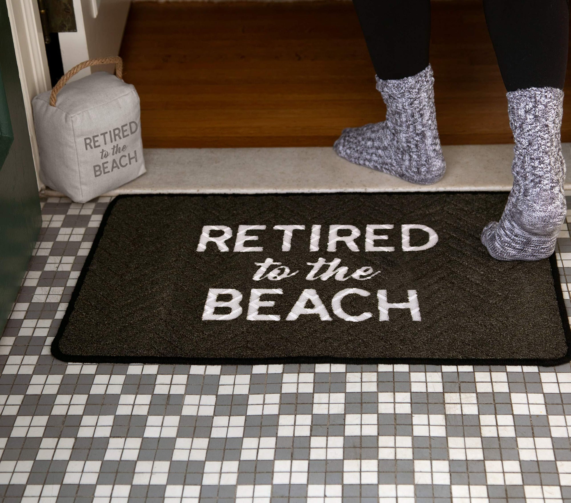 Retired To The Beach Decorative Doormat - Kitty Hawk Kites Online Store