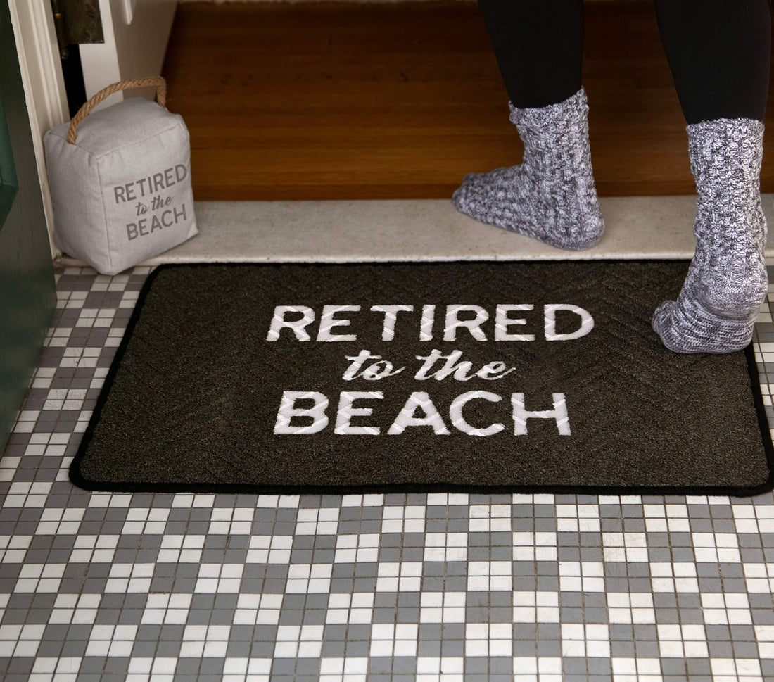 Retired To The Beach Decorative Doormat - Kitty Hawk Kites Online Store