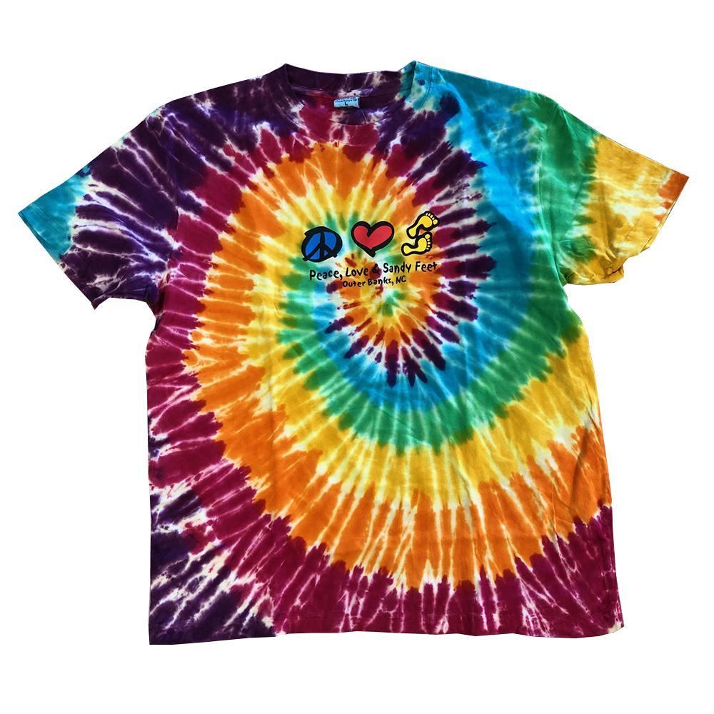 Peace, Love, Sandy Feet Adult Short Sleeve T-Shirt - Kitty Hawk Kites Online Store
