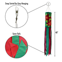 In the Breeze - Poinsettia Holiday Windsock