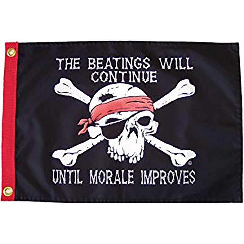 Beatings Will Continue 12x18 Grommet Flag - Kitty Hawk Kites Online Store