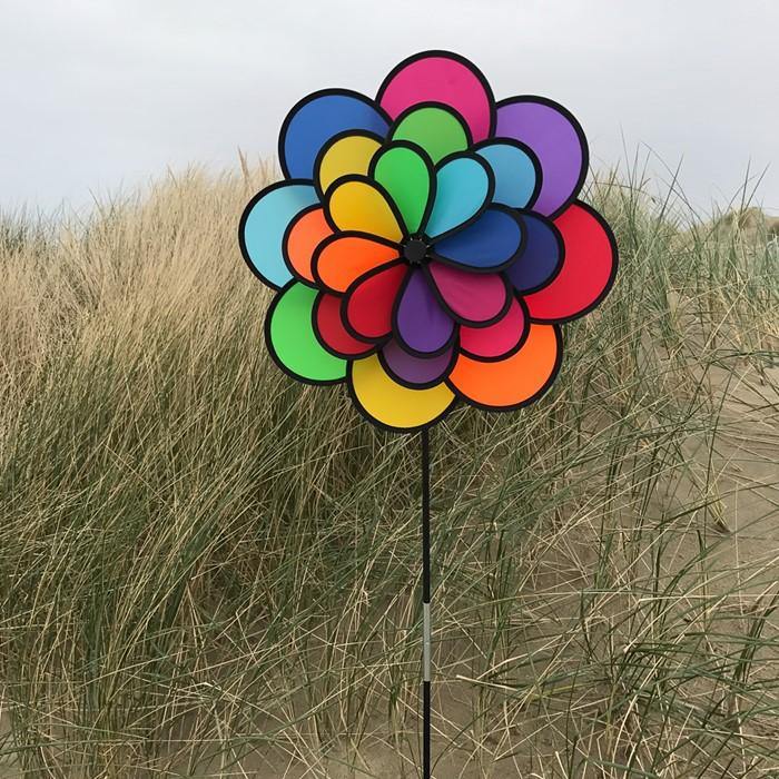Triple Wheel 24 Petal Flower Wind Spinner - Kitty Hawk Kites Online Store