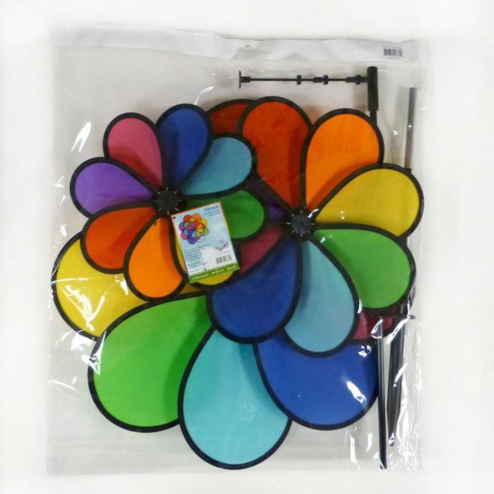 Triple Wheel 24 Petal Flower Wind Spinner - Kitty Hawk Kites Online Store