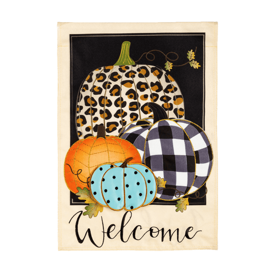 Mixed Print Pumpkins House Linen Flag - Kitty Hawk Kites Online Store