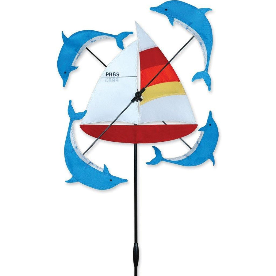 Sailboat & Dolphins 13 Inch Whirligig Wind Spinner - Kitty Hawk Kites Online Store
