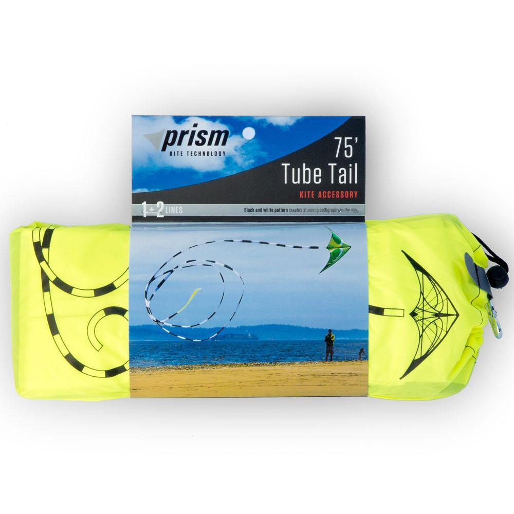 Prism Black/White 75 Foot Kite Tube Tail - Kitty Hawk Kites Online Store