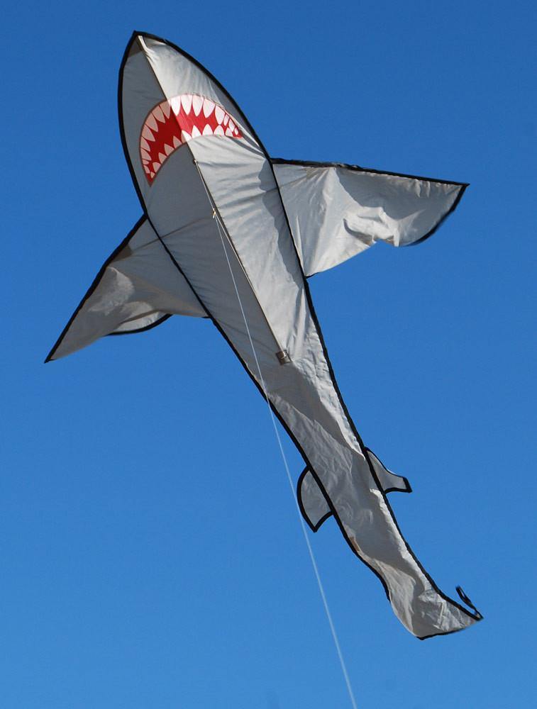 7 Foot Grey Shark Kite - Custom KHK Color - Kitty Hawk Kites Online Store
