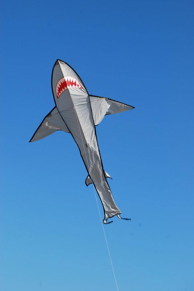 7 Foot Grey Shark Kite - Custom KHK Color - Kitty Hawk Kites Online Store