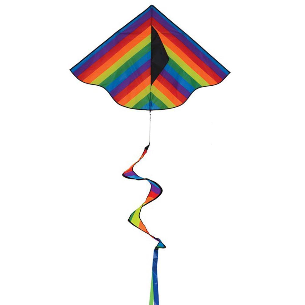 Rainbow Stripe 46 Inch Delta Kite W Spinning Tail - Kitty Hawk Kites Online Store