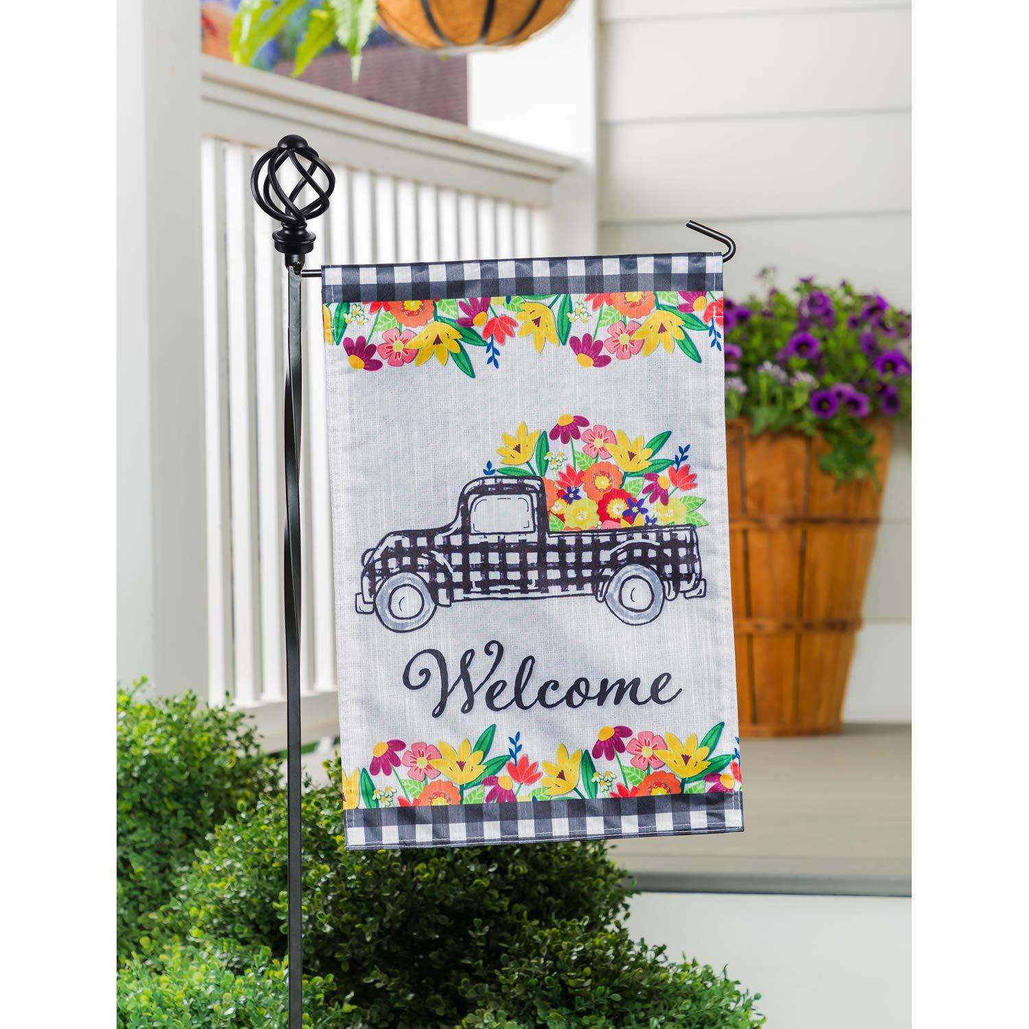 Plaid Truck Welcome Garden Flag - Kitty Hawk Kites Online Store