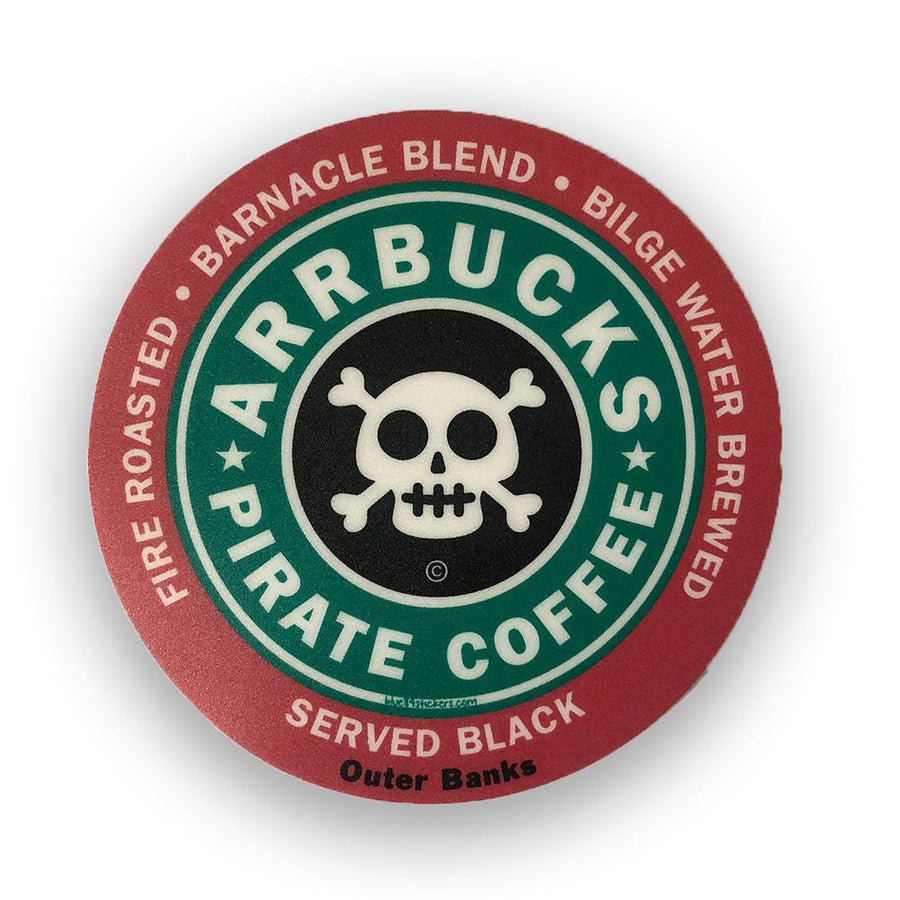 Arrbucks Pirate Coffee Sticker - Kitty Hawk Kites Online Store