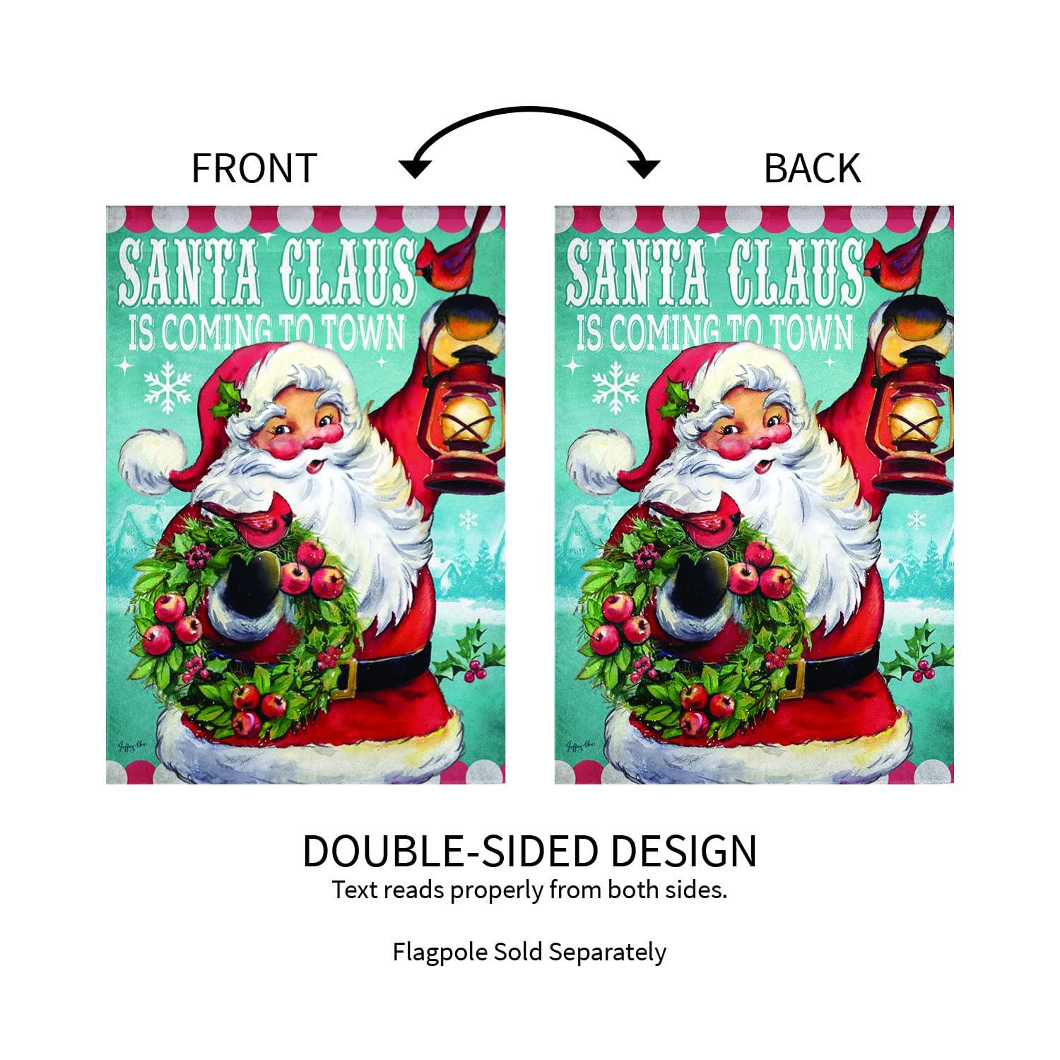 Santa Claus Is Coming Suede Garden Flag - Kitty Hawk Kites Online Store