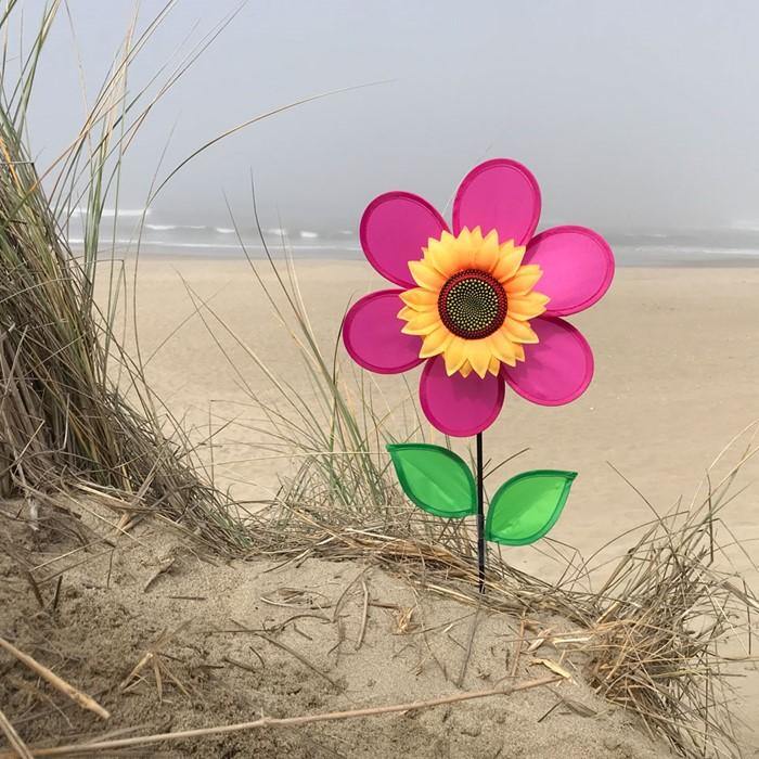 12 Inch Pink Sunflower Wind Spinner - Kitty Hawk Kites Online Store