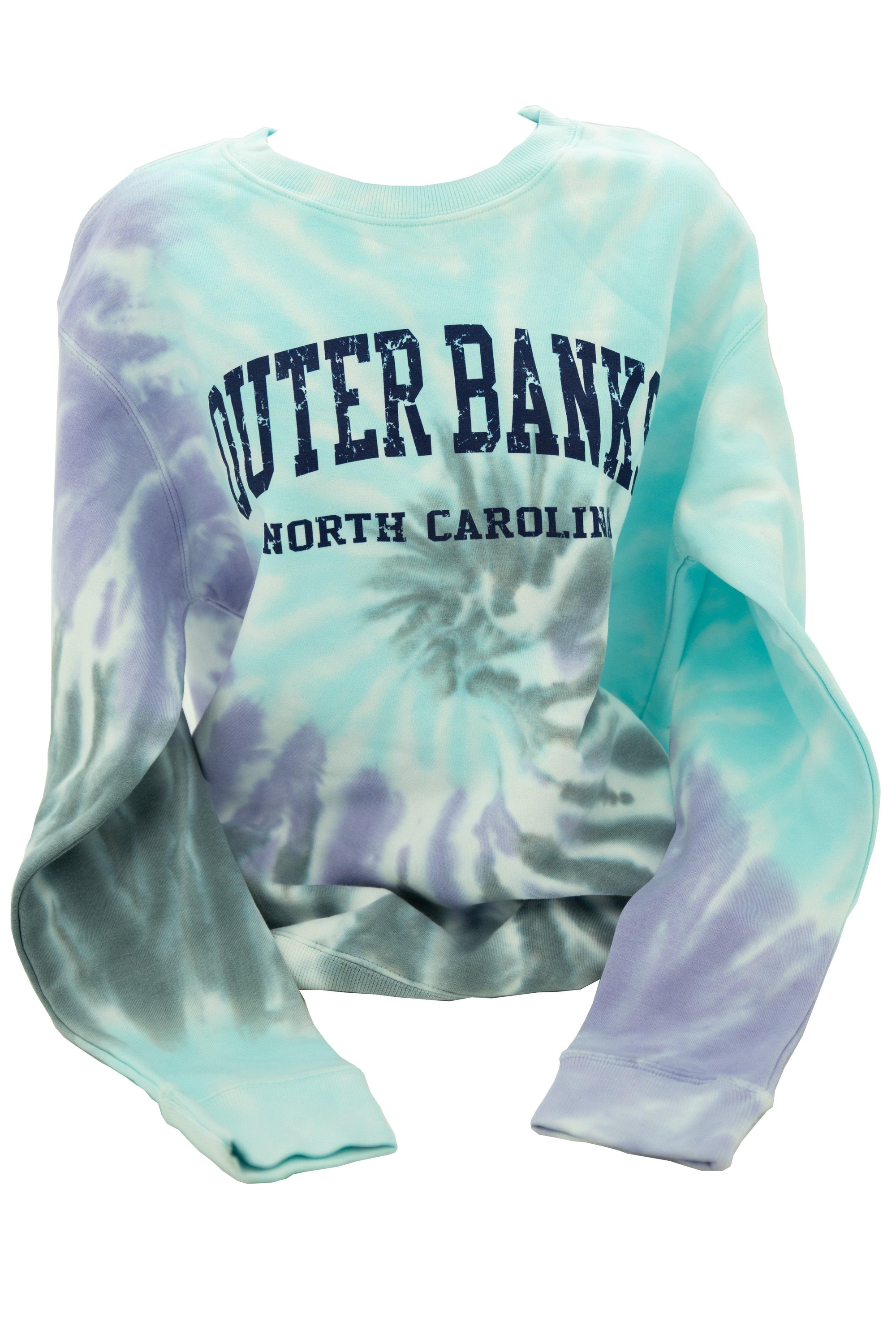 Outer Banks Purple Tie Dye Crewneck - Kitty Hawk Kites Online Store