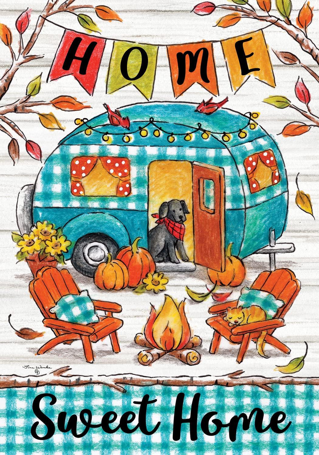 Fall Camper Home Sweet Home Garden Flag - Kitty Hawk Kites Online Store