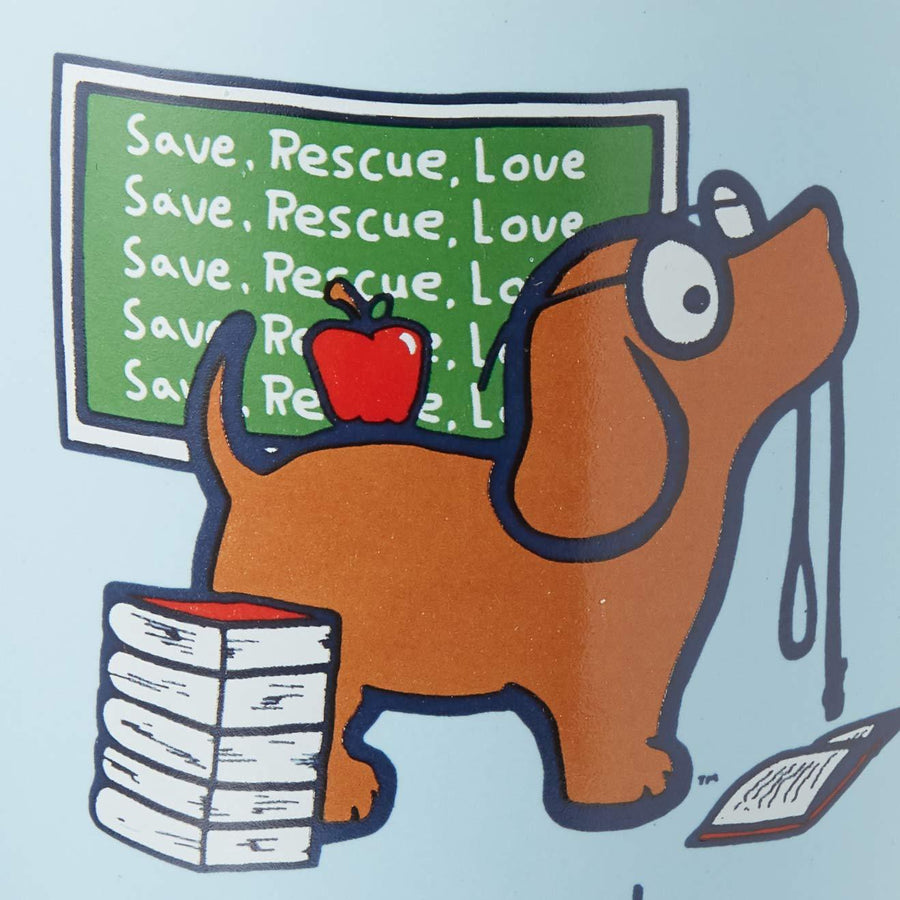 Puppie Love Teacher Dog Mug - Blue - Kitty Hawk Kites Online Store
